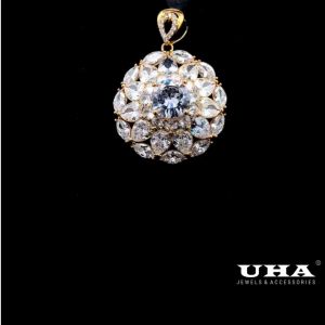 M1621 Mặt và dây chuyền nữ đính đá bagutte cao cấp sáng lấp lánh UHA