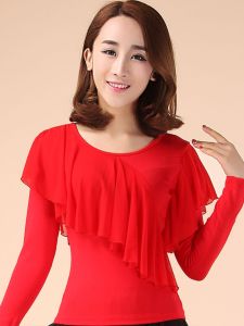 เสื้อเต้นรำลิทัวน่า แขนยาว คอตั้ง ผ้าฝ้าย สำหรับผู้หญิง ฤดูใบไม้ร่วง/ฤดูหนาว เสื้อผ้าเต้นรำสี่เหลี่ยม ชุดเต้นรำสี่เหลี่ยม