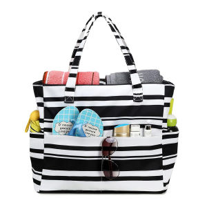 Công Suất Lớn Túi Tote Chống Thấm Nước Dành Cho Nữ Du Lịch Đi Biển Túi Xách Nhẹ Gấp Bảo Quản Chất Liệu Oxford Có Dây Kéo Túi Tote Thông Thường