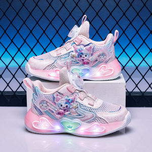KUOBURENSHENG | Non-slip Breathable Light-up Rotating Buckle Girls Sports Shoes