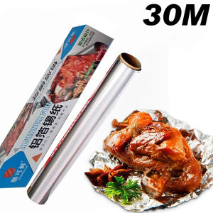 30M Aluminium Foil for Baking Wrap Disposable Airfryer Oven BBQ Tin Foil Food Grade Oil Paper Kitchen Catering Tin