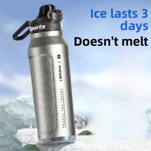 Large Capacity Outdoor Portable Sports Water Bottle Mens Fitness Water Jug Student School Specialty New Model Thermos Cup