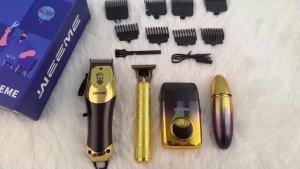 Wireless USB 4PCS Mens Hair Clipper Set & Nose Trimmer Rechargeable Lithium Battery Haircut Kit Ideal Gift for Him Golden Gradi