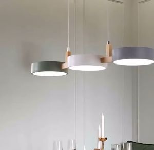 Nordic Modern Style LED Lights Restaurant Chandelier Log Three Head Dining Room Pendant Light