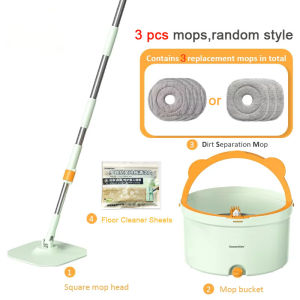 mops floor cleaning tools easy to drain Squeeze mop Household cleaning 360° spin home Floor mop With Bucket Hand-free Washing