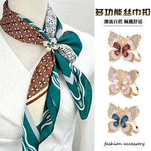 เข็มกลัดลายแมลงปอผีเสื้อสไตล์ศาลย้อนยุคพร้อมผูกผ้าพันคออเนกประสงค์และอุปกรณ์เสริมหมุดหน้าอกสําหรับผู้หญิง