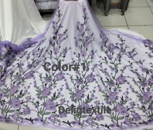 Bahan tille bordir bunga tridi bisa cod