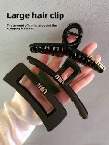 Large Size Black Shark Teeth Hair Clips Womens Spring Summer Fashionable Letter Design Hair Grips Stylish Hair Accessories