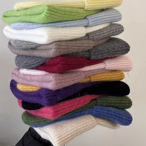2025 Angora Knit Winter Hat For Womens Rabbit Fur Fluffy Knitted Beanies Korea Luxury Bonnet Female Soft Warm Skullies Beanies