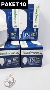 bohlam lampu RUMAH LED 30WATT CAHAYA PUTIH ( PAKET GROSIR 1PAKET 10PCS) TAKASIMURAH Lampu Led terang