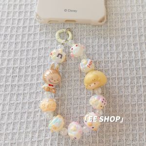 Labubu Champagne Gold Bubble Cute Grain Dimoo Soup Bag Hand-Painted Beads Dopamine Beaded Mobile Phone Charm Package Pendant