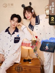 GONGDIE | Cotton Long Sleeve Mickey Couple Pajamas