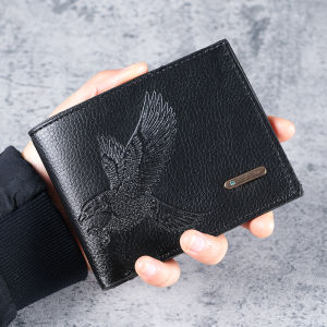 Short mens wallet thin 2025 new high-value eagle pattern student youth soft leather coin purse card package