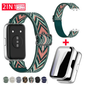 Nylon Strap+Case for Huawei Band11 11Pro Sliding Buckle Woven Stretch Band for Huawei Watch11/11pro NFC One-Piece Watch Case