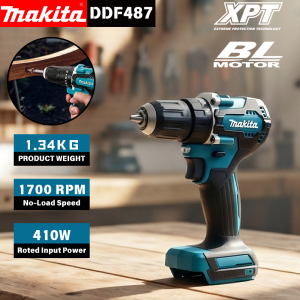 Makita | Makita DDF487 18V Brushless Cordless Drill 40N·m Portable Screwdriver Tool Only for Renovation Work and Home Repair