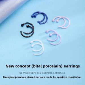 Z Miss Bio-Dental Porcelain Hoops Earrings Sleepwear Friendly Minimalist Design Ear Studs New 2024 Fashion Jewelry Accessories