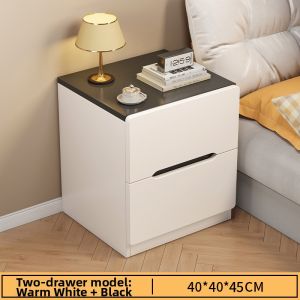 Sleek Modern Bedroom Bedside Nightstand Compact Drawer Storage