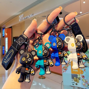 Kartun mesin bear keychain pasangan teman terbaik Liontin gantungan kunci tas