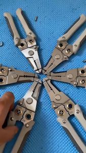 Kìm tuốt dây đa năng 9 trong 1 thép không gỉ thợ tuốt dây điện kèm kéo 190mm Kìm tuốt dây