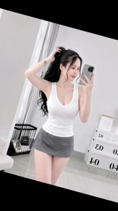 Áo cổ tim sát nách KVYBODY A54 chất thun cotton borip lụa dày mịn co giãn thích hợp mặc ở nhà đi chơi đi du lịch