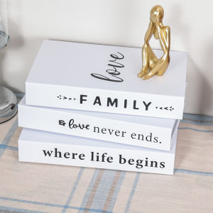 3pcs/Set Modern Fake Books Decoration: White Color Simulation Book Home Decor