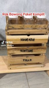 Rak Bawang Paket Komplit Bonus Talenan dan Toples