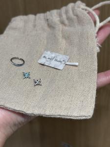 Blue Zircon Earrings Womens 2025 New Small Niche Ear Cuff Flashing Eight-pointed Star Ear Jewelry Ear Bone Studs