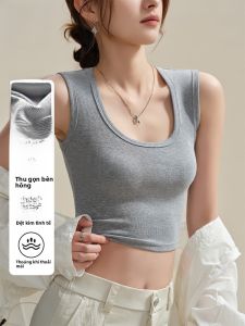 MiiOW | Áo ba lỗ ngắn ôm vừa vặn thời trang mùa hè cho nữ Áo ba lỗ hở lưng che vai rộng che mông áo khoác ngoài