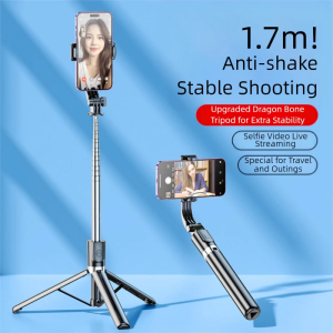 Selfie Stick 1.7 Meter Ultra Long Stretch Portable Phone Holder Bluetooth Remote With Fill light Tripod Stand For Live Broadcas
