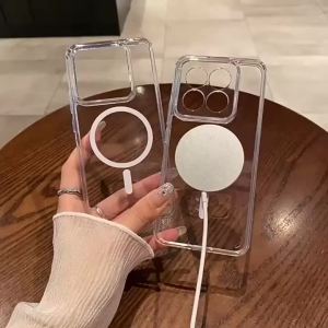Magnetic Suction Phone Case for Samsung Galaxy A57 A37 A27 A17 A56 A36 A26 A16 A55 A25 A35 A15 A05S 4G 5G Transparent Soft Case
