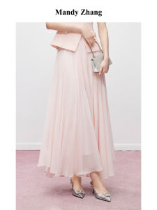 French Elegant A-Line Pleated Midi Skirt