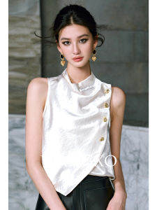 WANGXO | Áo Không Tay Chất Liệu Satin Mượt Mà