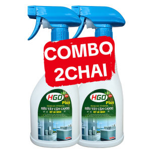 [COMBO 2] Chai xịt tẩy cặn canxi nhà tắm HGO PLUS 500ml làm sạch kính vòi sen bồn sứ vết ố vàng
