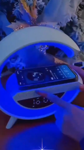 【Shipped from Malaysia】BT3401 Bluetooth Speaker 15W LED Atmosphere RGB Light Wireless Charger Desk Lamp Smart Speaker