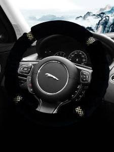 Guwg Steering Wheel Cover Winter Wool Plush Men Special Jaguar XEL/XFL/Xf/XJ Heattech Car Steering Wheel Cover
