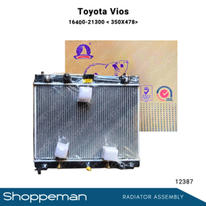 12387 TOYOTA VIOS YARIS 1.0 1.3 2005 RADIATOR ASSEMBLY A/T 350x478x16mm PA16 1ROW 16400-21300