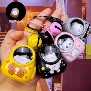 Cute Bear Bag Small Night Light Keychains Kawaii Bags Hang Web Celebrity Atmosphere Light Key Chain