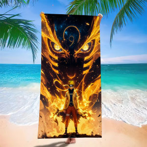 Bandai | Naruto Uzumaki & Kurama Beach Towel Anime Super Soft Quick-Dry Bath Towel Non-Luminous