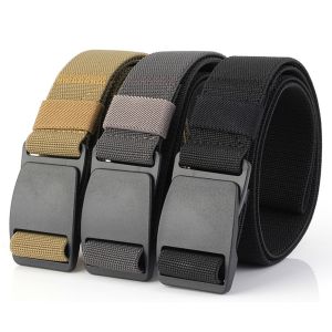 Elastic Adjustable Metal-Free Stretch Belt Security-Friendly with Plastic Buckle for Men Designer Stretch Jeans Belt