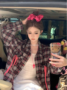 Áo Sơ Mi Nữ Dáng Rộng Phong Cách Ngọt Ngào Có Nơ Bướm Áo Khoác Ngoài Mùa Thu Đa Năng Áo Sơ Mi Cổ Bẻ Dài Tay Thường Ngày