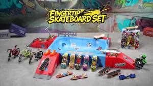7in1 Finger Skatepark Full Accessories Set Fingerboards Ramp Platform Mini BMX Surfboard Shoes Clothes Finger Extreme Sports Toy