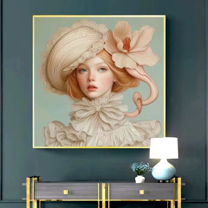 500/1024PCS Jigsaw Puzzle Nordic Style Flower Crown Girl With Blue Bird Dreamy Floral Portrait For Adults Home Decor
