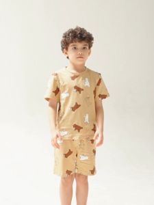 Bộ hè cho bé Bigfox Miss Meow kiểu Hàn in gấu đáng yêu size đại chất cotton đẹp cỡ 391011 tuổi 20kg 40kg 1915