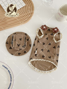 Summer New Soft Lace Short Sleeve Cat Dress Cute Pet Clothes for Kittens Deven Style Cat Outfit Set Polyester Material