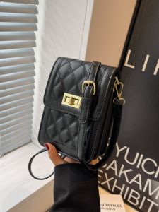 Elegant Small Crossbody Bag for Women Summer 2025 Trendy Versatile Single Shoulder Mobile Phone Bag Diamond Pattern Fashionable
