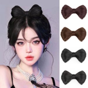 Bow Cute Girl Bow Wig Hairpin Braid Ornament Hair Clip Wig Duckbill Clip Bowknot Puffy Wig Bun Clips for Women Hair Accessories