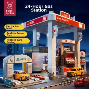 MABAOMABAO | Simulation Gas Station Toy Car Gift for Boys 3 to 6 Years Old