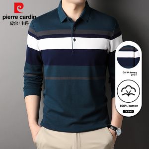 Pierre Cardin | Áo Polo Dài Tay Sọc Của Nam Từ Bông Cotton Sạch