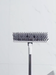 2 IN 1 Toilet V Shape Hard Floor Brush+Scraper 180° Rotation Multi-purpose Gap Bathroom Brush Berus Lantai Air Berus Bilik Mandi地刷
