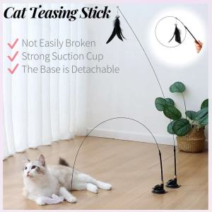 Cat Simulation Bird Interactive Toys with Feather Bell Cat Stick Toy For Kitten Playing Pet Supplies